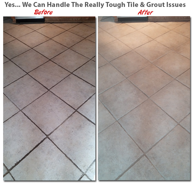tile and grout cleaning - Carlisle - before and after